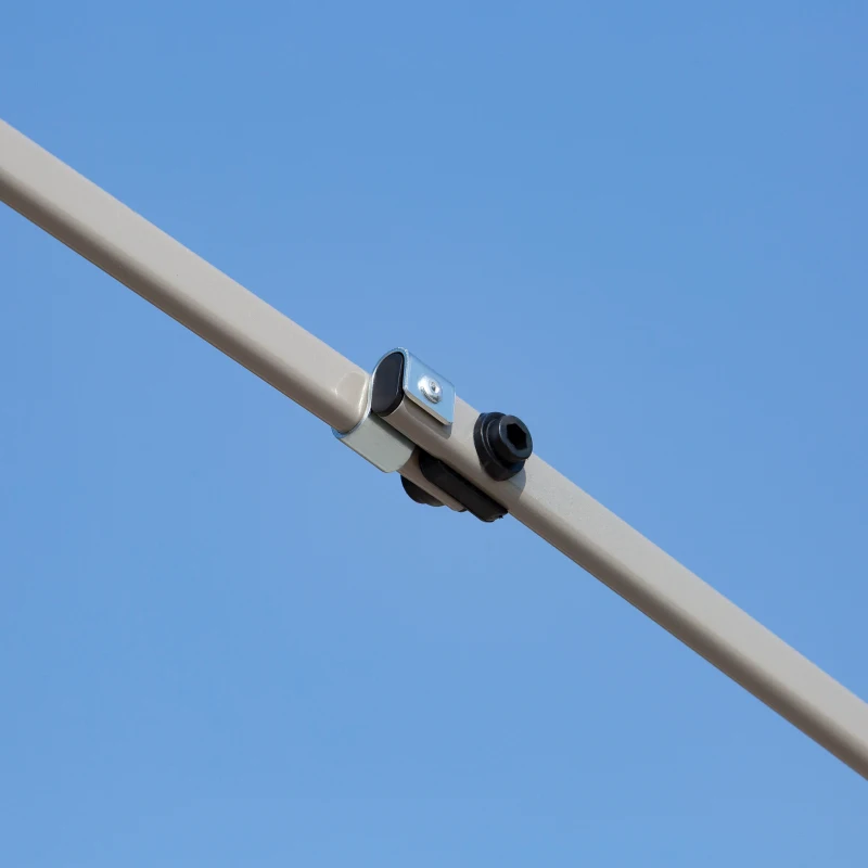 Outsunny 12' x 12' Pop Up Canopy Tent with Netting and Carry Bag, Instant Sun Shelter with 137 sq.ft Shade, Tents for Parties, Height Adjustable, for Outdoor, Garden, Patio, Khaki