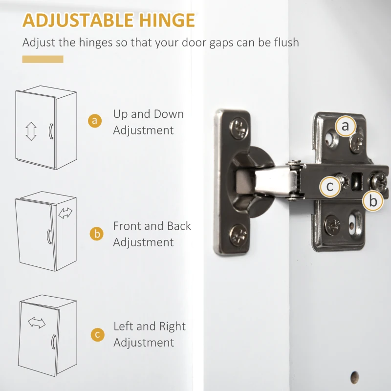HOMCOM Kitchen Hutch, 70" Pantry Cabinet with Glass Framed Door, Storage Cabinet with Adjustable Shelves and Microwave Space for Dining Room, White