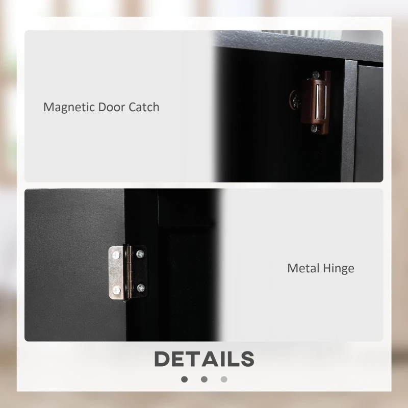 HOMCOM Sideboard Buffet Cabinet, 46" Kitchen Storage Cabinet with Wine Rack and Drawer, Coffee Bar Station, Black