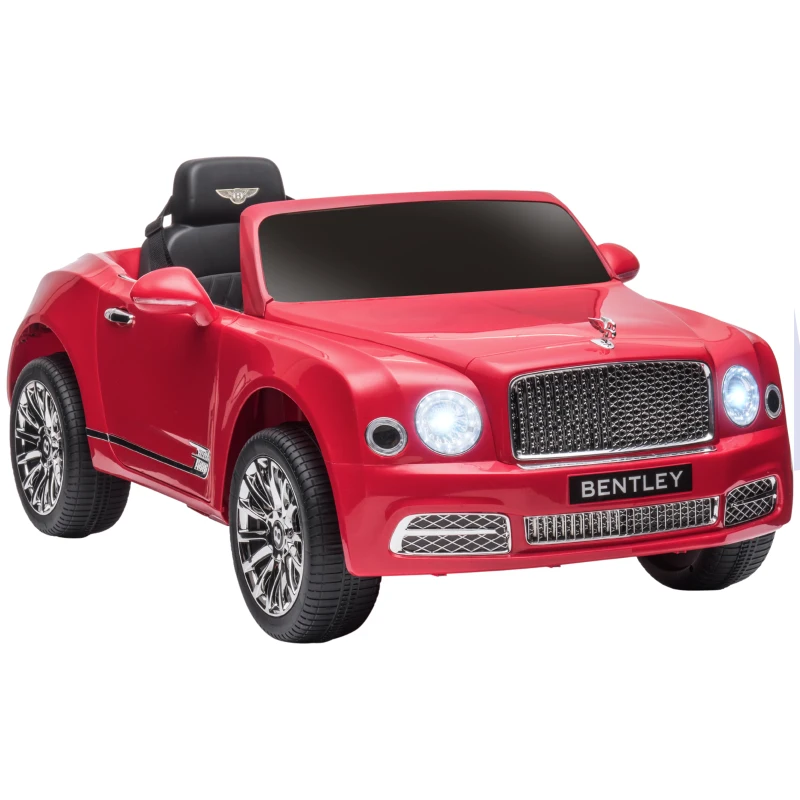 Aosom Electric Ride On Car with Parent Control, 12V 7AH Battery Powered Car with LED Lights, MP3, Horn, Music, 2 Motors, for 37-72 Months, Red