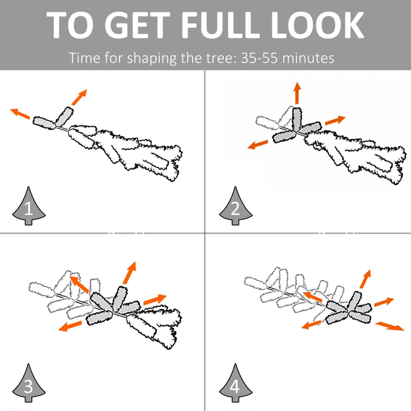 HOMCOM Artificial Christmas Tree, 7' Tall Unlit Snow-Flocked Fir with Realistic Branches, Red Berries and 1172 Tips
