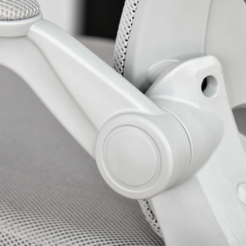 Vinsetto Mesh Office Chair Mid Back Task Desk Chair with Lumbar Back Support, Flip-Up Arm, Adjustable Height, Grey