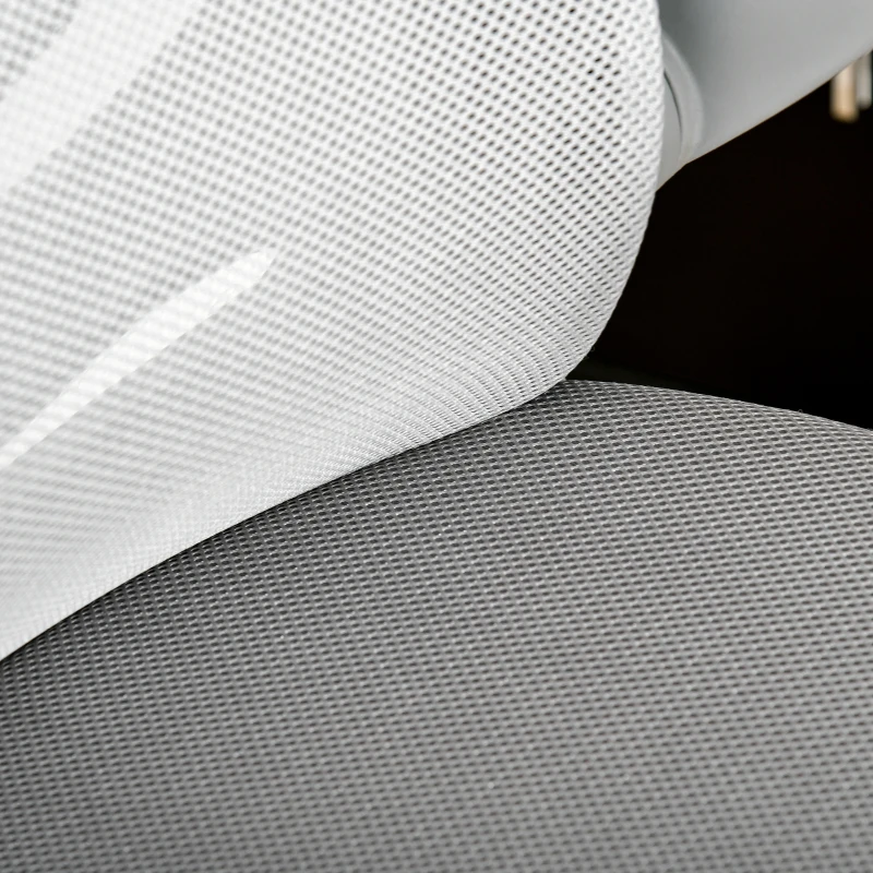 Vinsetto Mesh Office Chair Mid Back Task Desk Chair with Lumbar Back Support, Flip-Up Arm, Adjustable Height, Grey