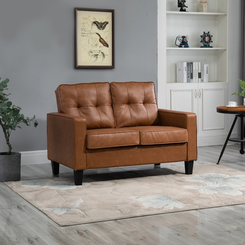 Pu store leather loveseat