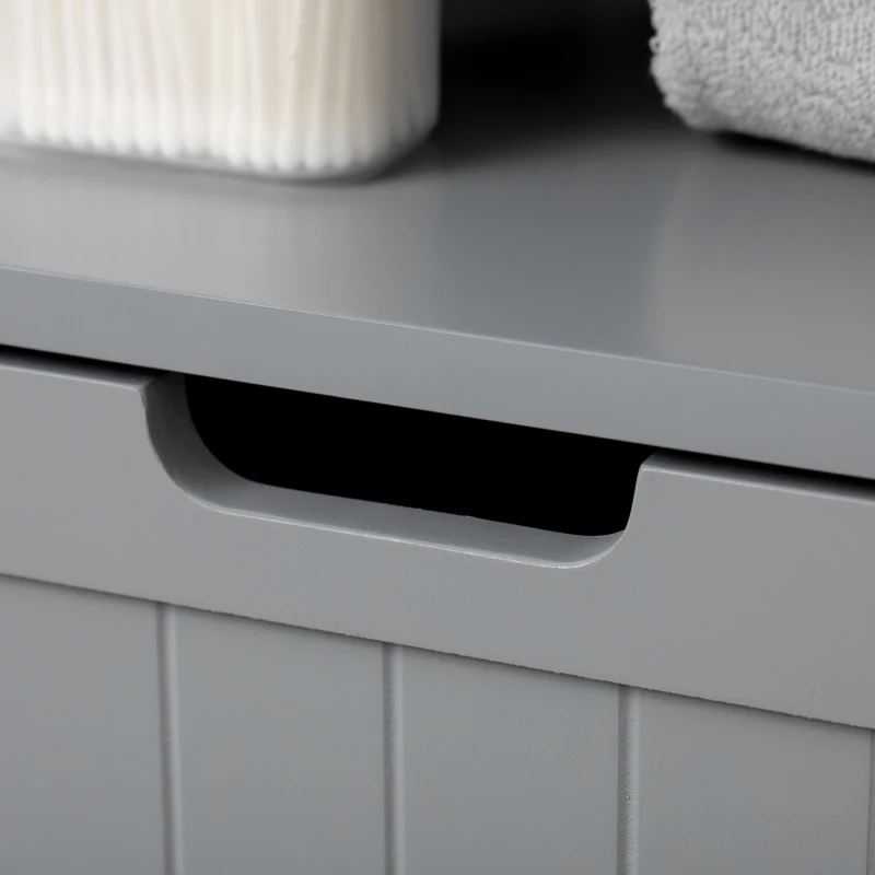 kleankin Bathroom Cabinet Organizer, Freestanding Small Storage Cabinet with Drawer and Adjustable Shelf for Living Room, or Entryway, Grey