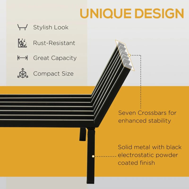 Outsunny 24" Firewood Log Rack Fireplace Log Holder Stylish Wood Storage Basket Carrier, for Outdoor and Indoor Use, Black