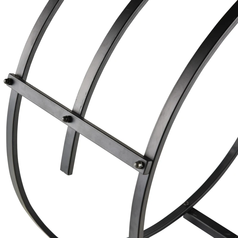 Outsunny 28" Round Firewood Rack Holder Log Storage Rack, 110 lbs. Weight Capacity, Black