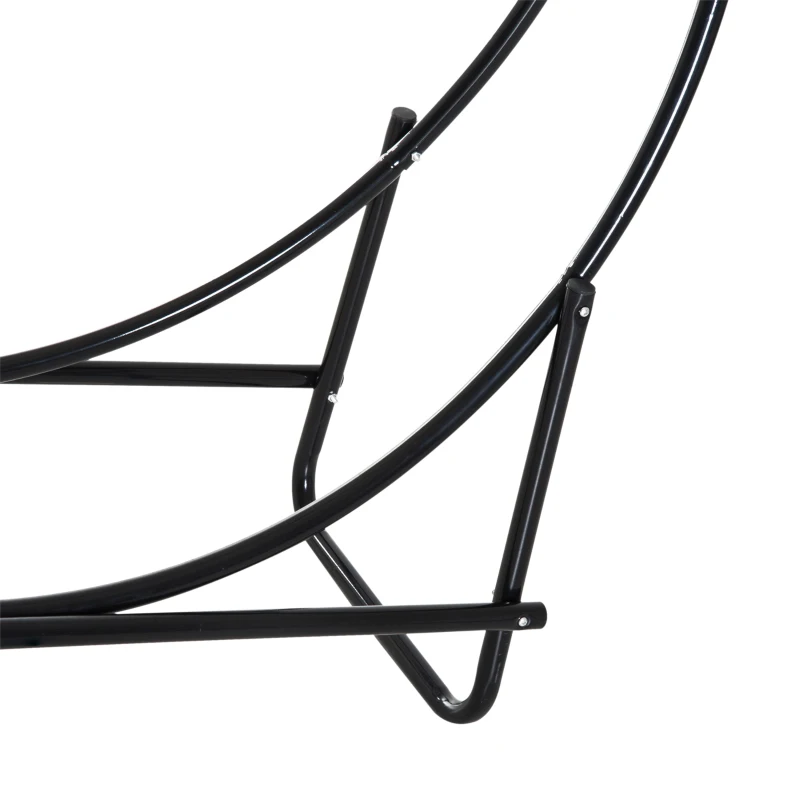 HOMCOM 40 Inch Heavy Duty Firewood Rack Indoor Outdoor Log Holder 264lbs, Black