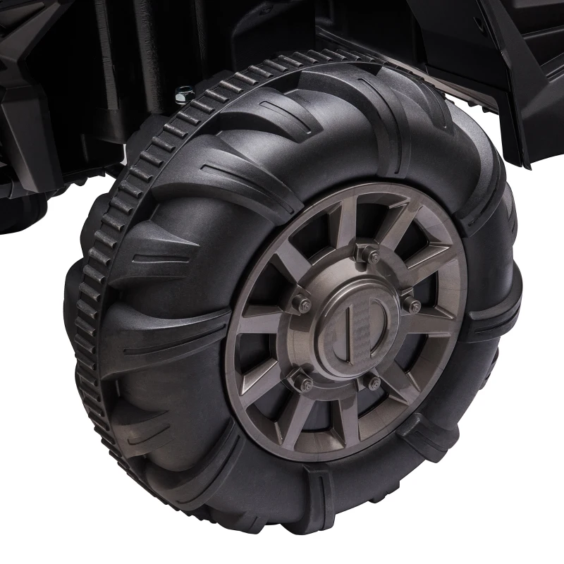 Aosom 12V Kids Ride On Truck, 10Ah Electric Car Off-Road UTV with Bluetooth, Remote Control, Suspensions, USB, MP3, Lights, 3 Speeds & 4 Motors, Green