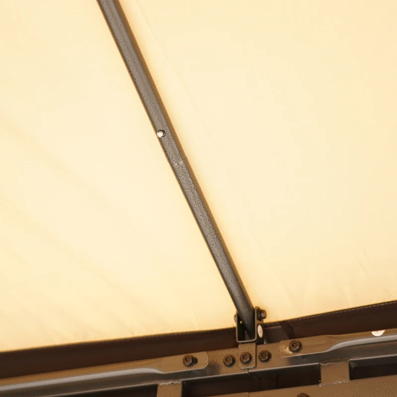 Outsunny 10' x 10' Soft Top Gazebo Canopy Tent w/ Double Roof, Eaves Design and Mesh Netting Sidewall Outdoor Patio Large Garden