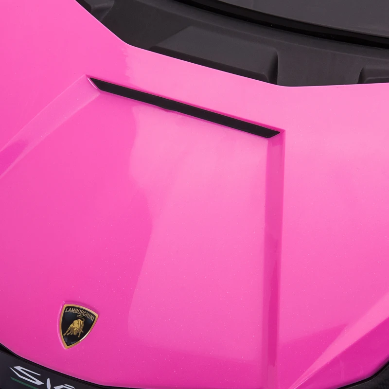 Aosom Lamborghini SIAN 12V Kids Rechargeable Ride On Car Toy w/ Remote Control, Pink