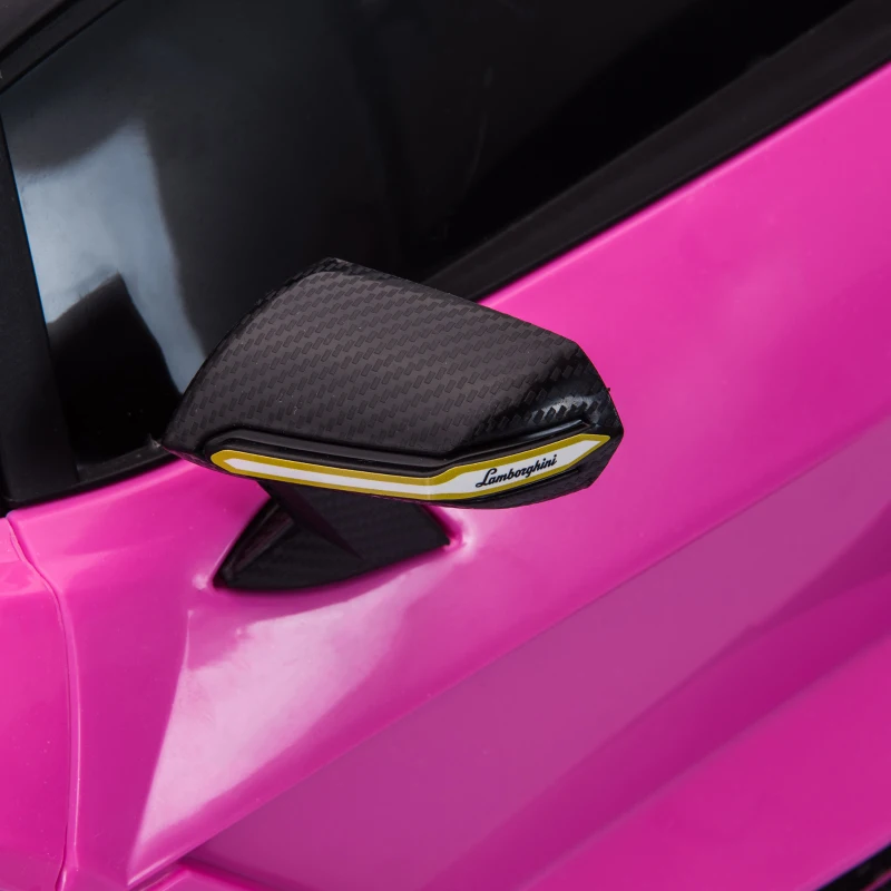 Aosom Lamborghini SIAN 12V Kids Rechargeable Ride On Car Toy w/ Remote Control, Pink