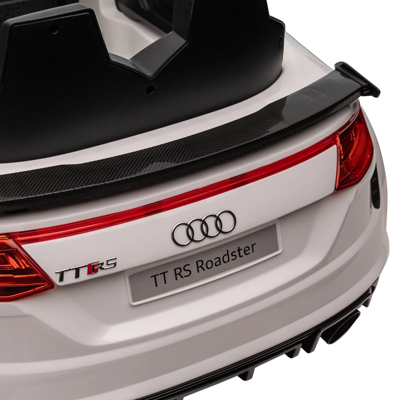 Aosom 6V Audi TT RS Kids Licensed Ride On Car Toy Battery Powered High/Low Speed with Headlight Music and Remote Control - White(m-15)