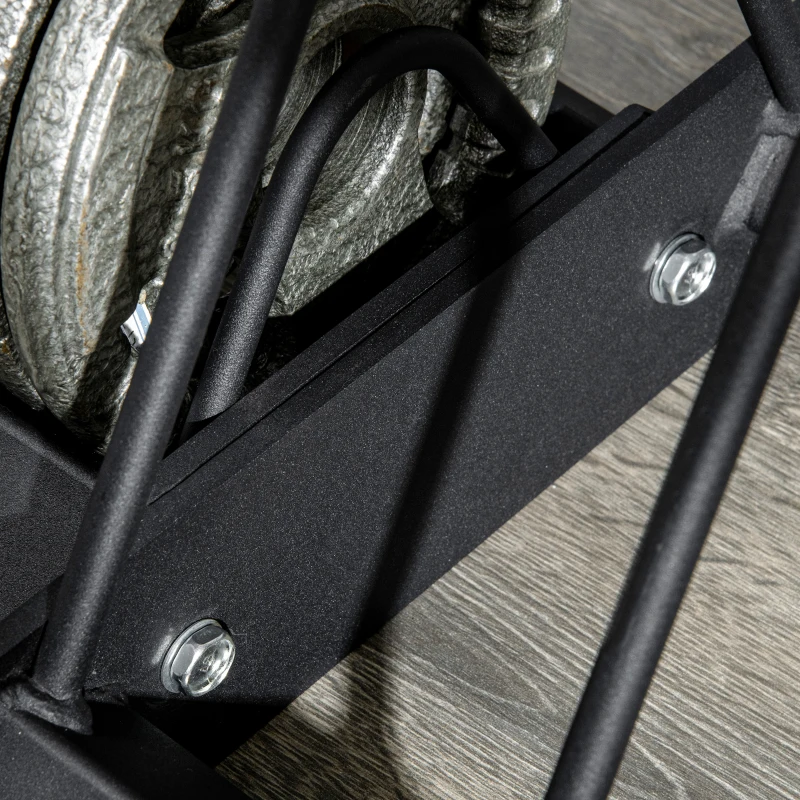 Soozier Horizontal Weight Rack, Weight Plate Rack Holder, Bumper Plate Storage with Transport Wheels and Handle for Home Gym