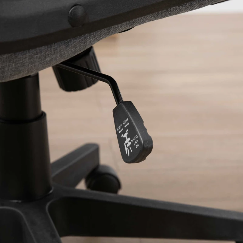 Vinsetto Mid Back Home Office Chair Height Adjustable Linen Fabric Desk Task Chair with Ergonomic Line Wide Seat, Thick Padding, and Armrest