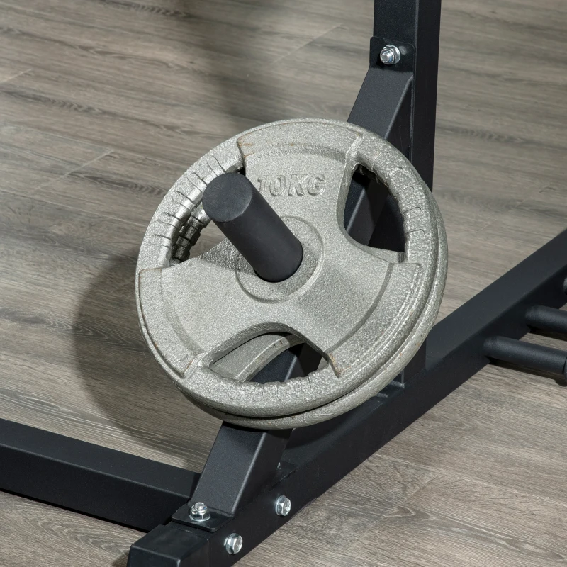 Soozier Multifunction Power Rack, Adjustable Squat Rack Stand with Pull Up Bar and Weight Plate Rack, Barbell Rack for Home Gym Weight Lifting