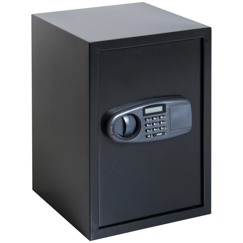 HOMCOM 2.2cf Electronic Wall Safe Box Digital Lock Safety Cash Jewellery Security Home Office Hotel