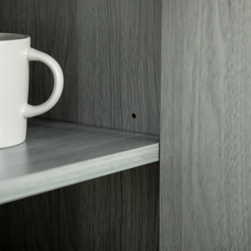 HOMCOM Sideboard Buffet Cabinet, Kitchen Cabinet with Metal Grid Flip Drawer, Adjustable Shelf, Accent Cabinet for Living Room, Grey