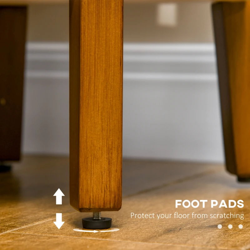 HOMCOM Round Side Table with Storage Drawer and Bottom Shelf, Retro End Table for Living Room, Bedroom, Brown