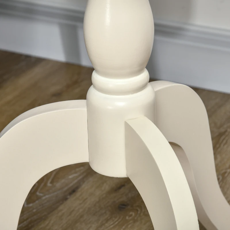 HOMCOM Retro Coffee Table, Pedestal Side Table with Drawer, Round Tabletop for Living Room, Bedroom, White