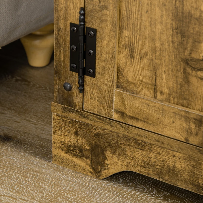 HOMCOM Industrial Sideboard Buffet Cabinet, Kitchen Cabinet with 4 Drawers, 1 Door, Adjustable Shelf Coffee Bar Cabinet, Rustic Brown