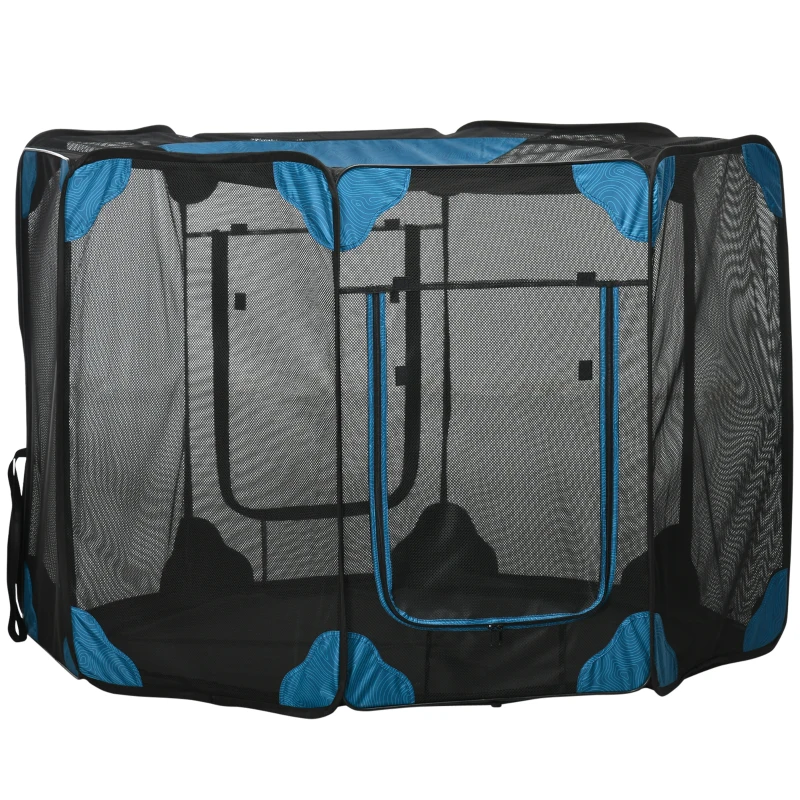 PawHut Portable Outdoor Cat Playpen, Exercise Pen Kennel with Carrying Bag, Zippered Cover, Water-Resistant Bottom, for Small Dogs, Rabbits, Guinea Pigs, Φ59" x 39"