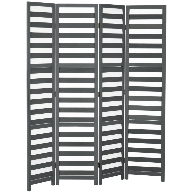 HOMCOM Room Divider Screen with Foldable Design for Indoor Bedroom Office 5' White Grey