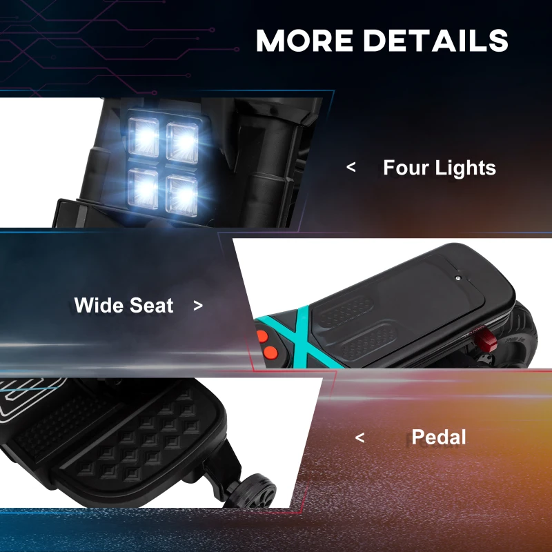 Aosom 6V Kids Motorcycle Battery-Operated Ride-on Toy with Training Wheels Lights Music Siren Horn, Black