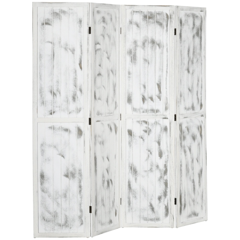 HOMCOM Screen Divider Room Divider Screen with Foldable Design for Indoor Bedroom Office 5.5' Rustic White
