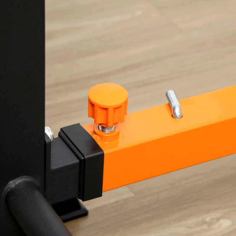 Soozier Adjustable Barbell Rack, Squat Rack with Dip Station and Push Up Stand, Multi-Function Weight Lifting for Home Gym