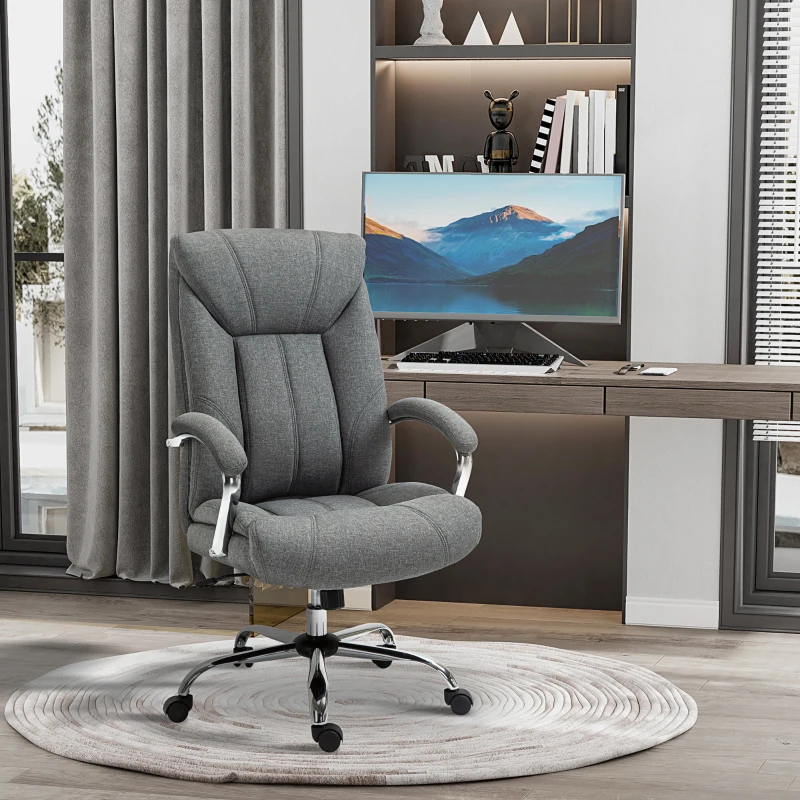 Vinsetto High Back Home Office Chair Computer Desk Chair w/ Arm, Swivel Wheels, Gray