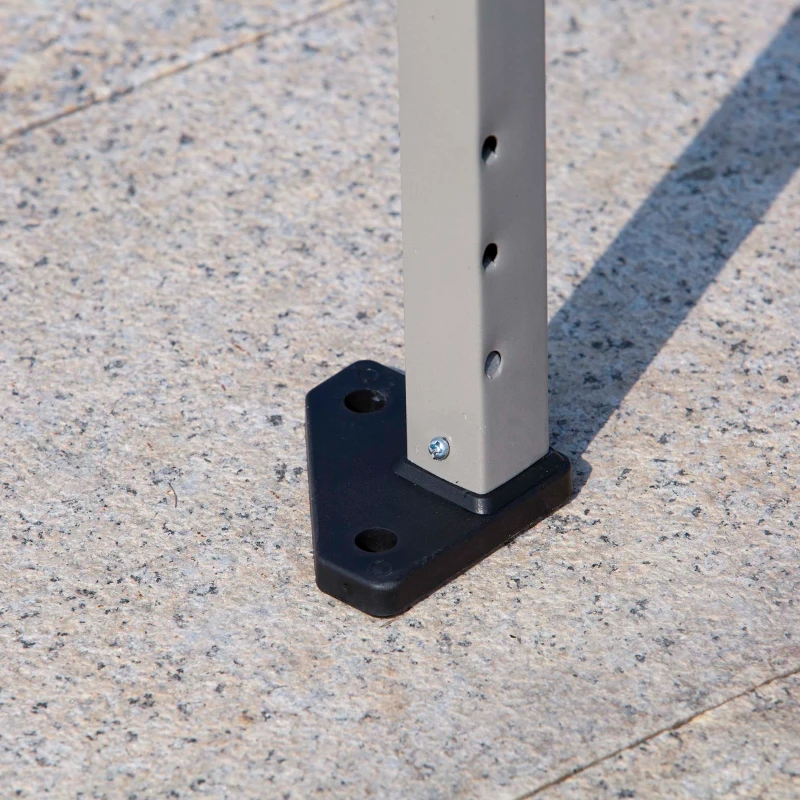 Outsunny 12'x12' Heavy Duty Pop Up Canopy with Center Lift Hook Design, Mesh Sidewall Netting, 3-Level Adjustable Height, Grey