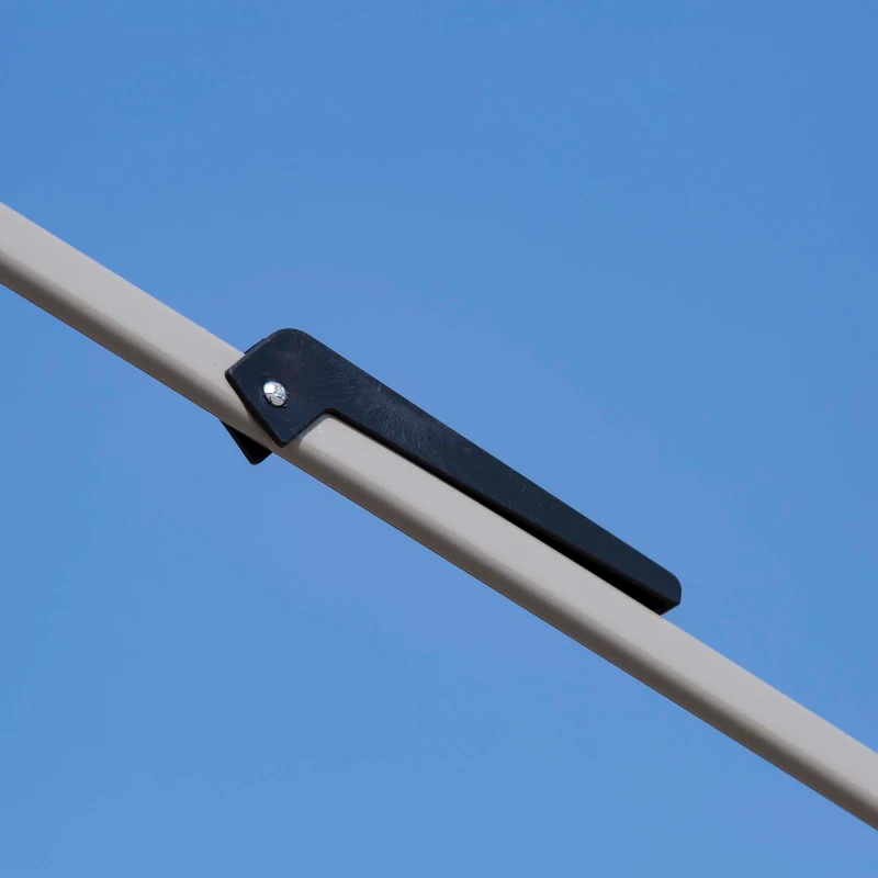 Outsunny 12'x12' Heavy Duty Pop Up Canopy with Center Lift Hook Design, Mesh Sidewall Netting, 3-Level Adjustable Height, Grey