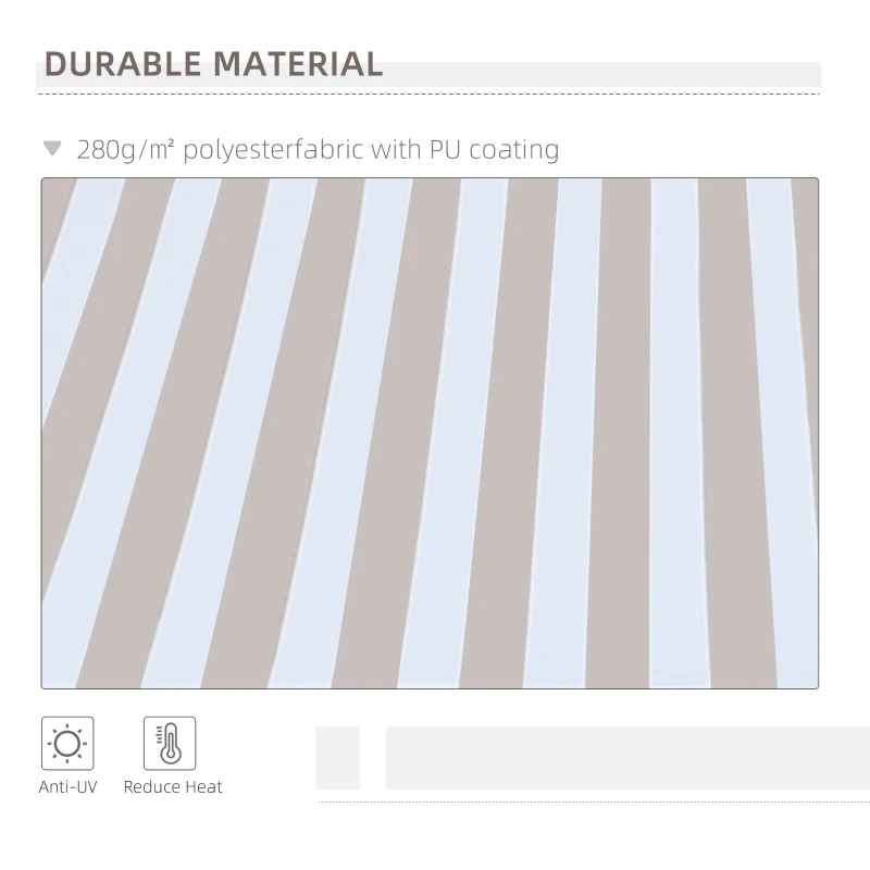 Outsunny 10' x 8' Retractable Sun Shade Patio/Window Awning - Polyester Fabric - Beige