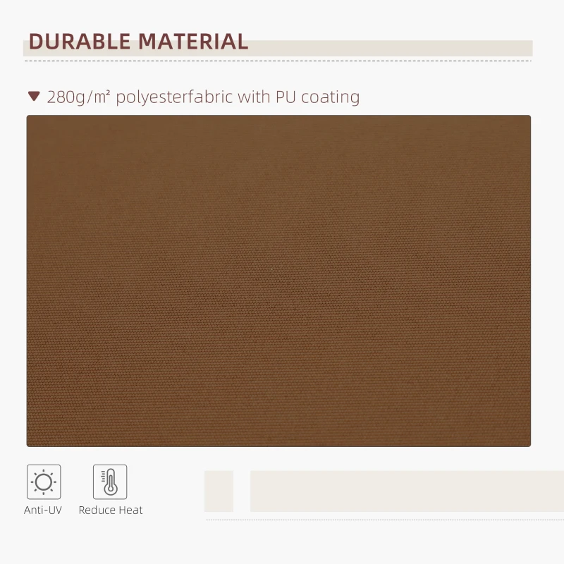Outsunny 10' x 8' Manual Retractable Sun Shade Patio Awning - Coffee Brown