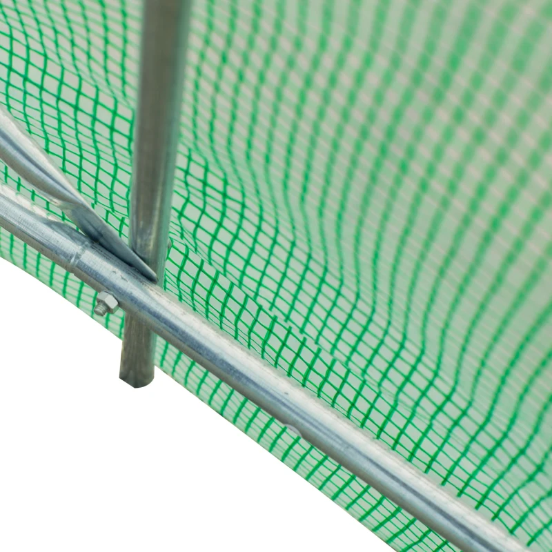 Outsunny 15' x 7' x 7' Walk-in Tunnel Hoop Greenhouse, Green House for Outside with PE Cover, Steel Frame, Roll-Up Zipper Door & Windows for Flowers, Vegetables, Tropical Plants, Green