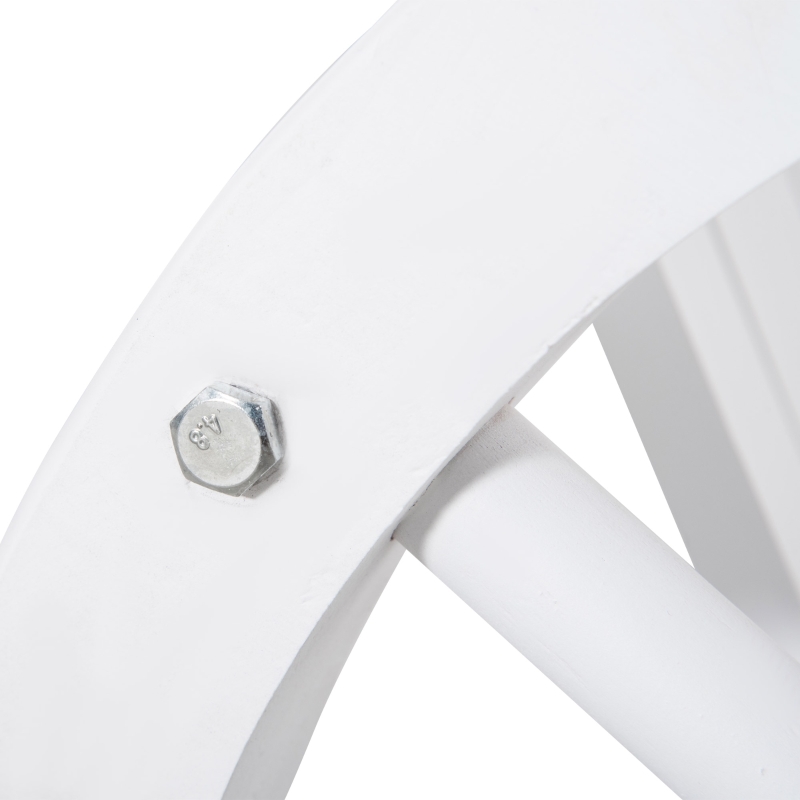 Outsunny Rustic Wood Adirondack Rocking Patio Chair w/ Slatted Design, Wheel Armrests