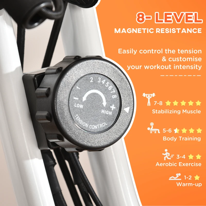 Soozier Exercise Bike Folding Upright Recumbent Stationary Cycling w/ Resistance Band