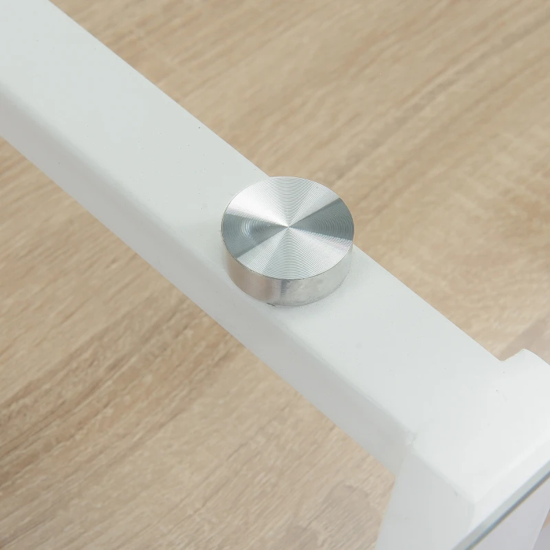 HOMCOM Computer Desk Workstation Center Writing Laptop Table Glass Top for Home Office