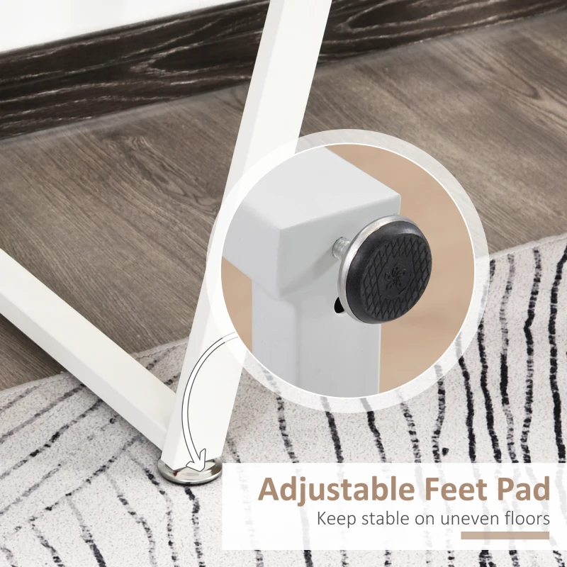 HOMCOM Computer Desk Workstation Center Writing Laptop Table Glass Top for Home Office