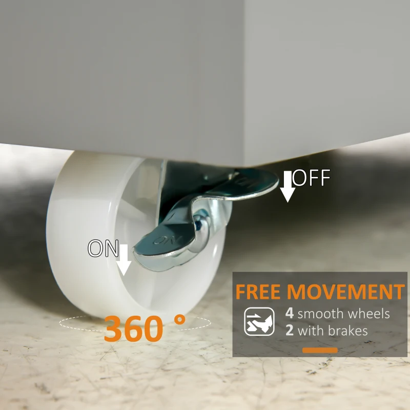 HOMCOM Foldable Kitchen Island with Storage Drawer, Farmhouse Style Rolling Utility Cart, Coffee Bar Cabinet on Wheels with Drop-Leaf Wood Top, Grey