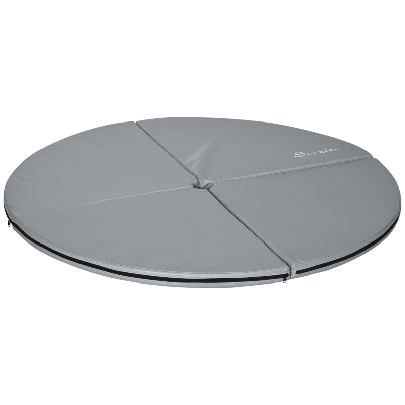 Soozier 2" T x 5' W Round Folding Portable Pole Dance Crash Mat - Light Grey