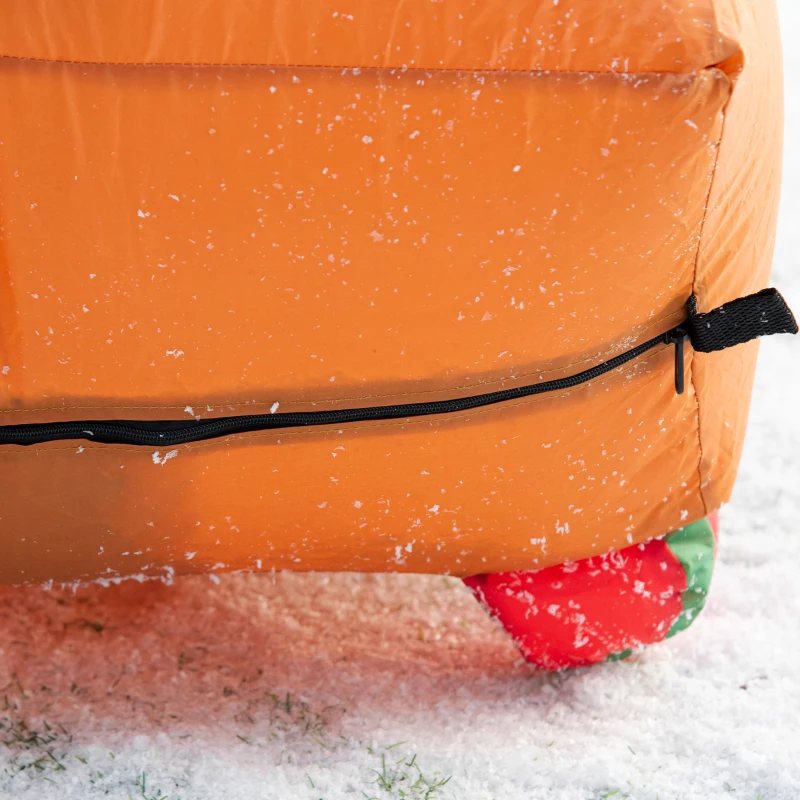 HOMCOM 9' Christmas Inflatables Outdoor Decorations Gingerbread House Archway, "Happy Holidays", Santa & Gingerbread Man, Blow-Up Yard Christmas Decor LED Light Display