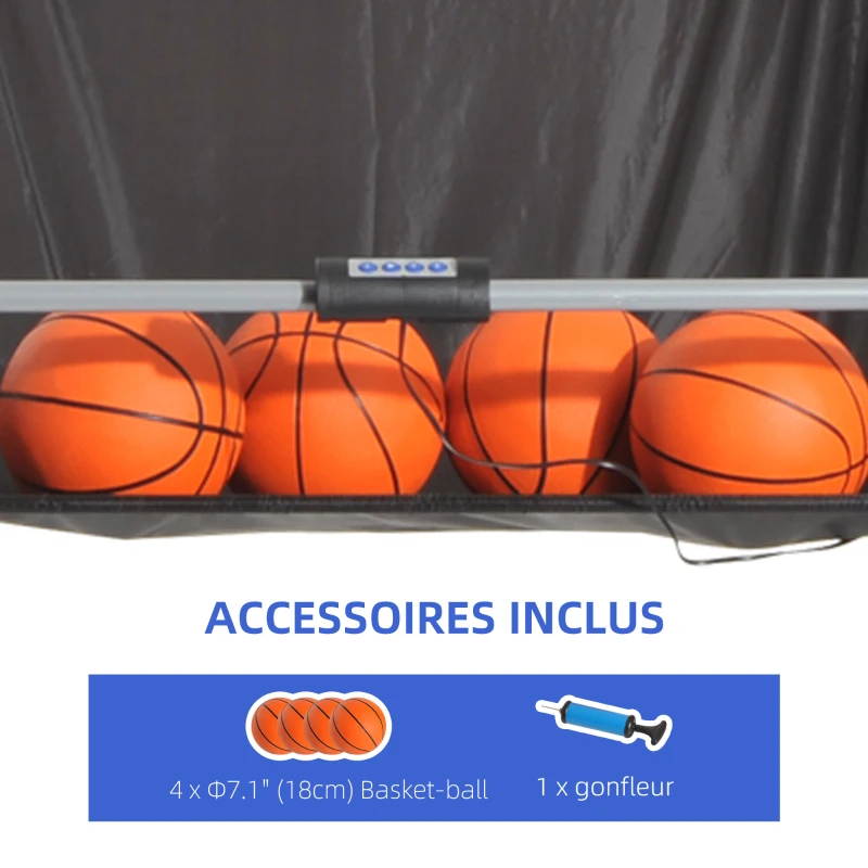 HOMCOM Double Shots Arcade Basketball System Foldable Two Player Basketball