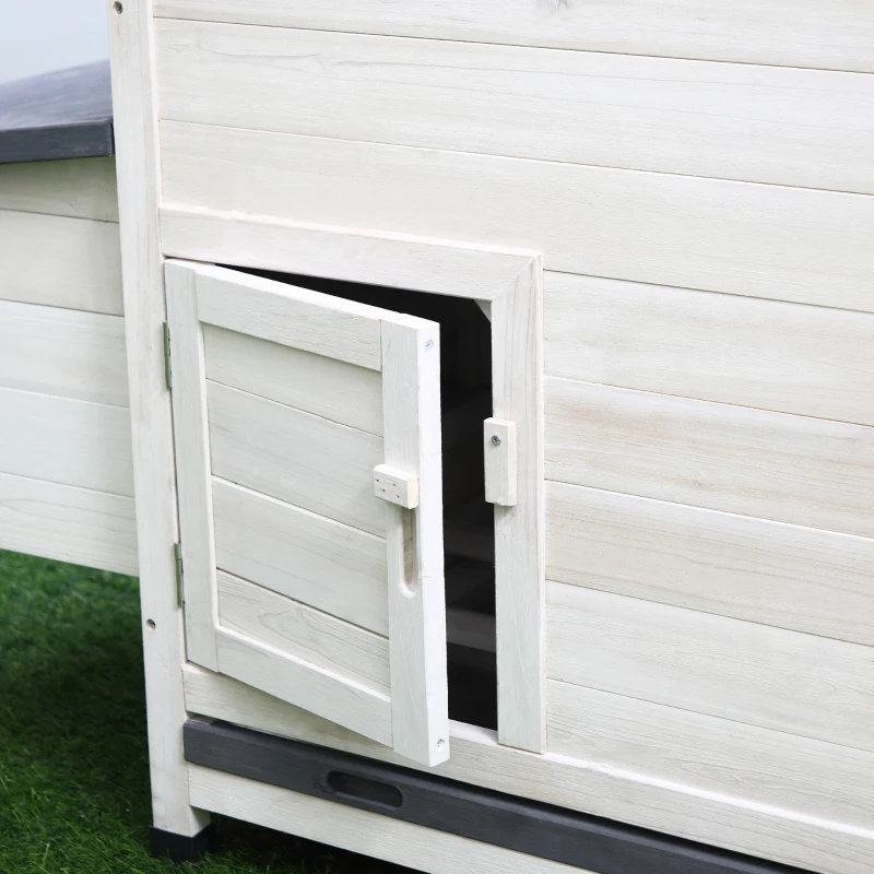 PawHut 65" Chicken Coop Wooden Chicken House Rabbit Hutch Poultry Cage Hen Pen Backyard with Nesting Box, Ramp, Run