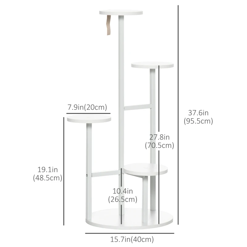 Outsunny 5 Tiered Tall Plant Stand, Corner Plant Shelf, Multiple Flower Pot Display Rack Storage Organizer w/ Anti-tip Strap for Living Room Porch Balcony  Indoor Outdoor