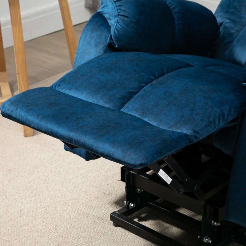 HOMCOM Power Lift Chair, Electric Recliner for the Elderly, Compact Living Room Chair with Side Pocket & Remote Control, Blue