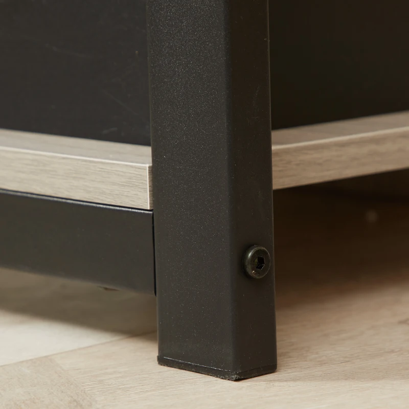 HOMCOM Media Stand with 4-Tier Audio Rack AV Media Corner Shelf with Cable Management for DVD Players Game Console TV Box Cable Box Xbox WiFi Router, Gray