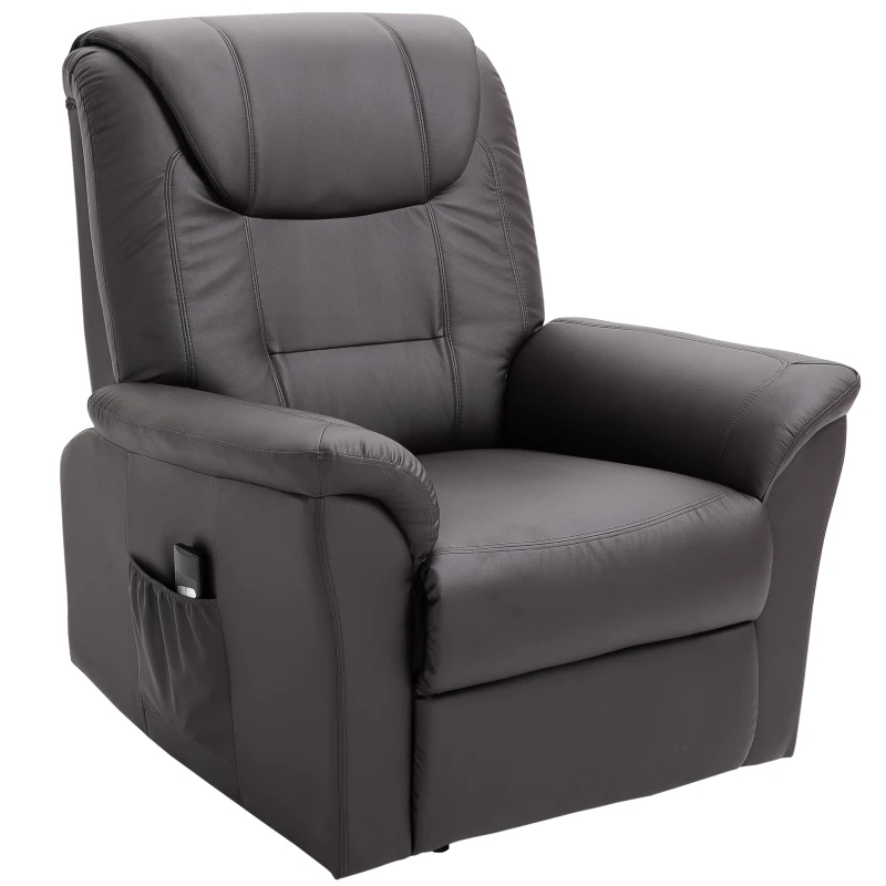 HOMCOM Electric Power Lift Recliner Chair w/ Remote, Brown