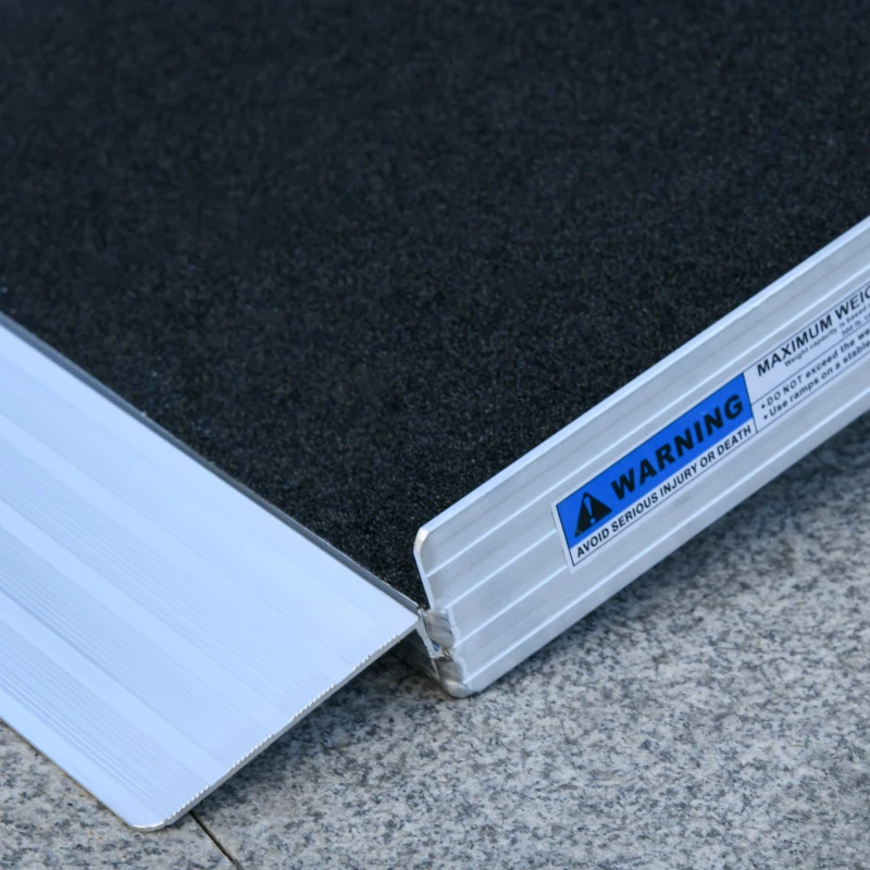 HOMCOM 2' Portable Wheelchair Ramp Aluminum Threshold Mobility Single-fold for Scooter with Carrying Handle